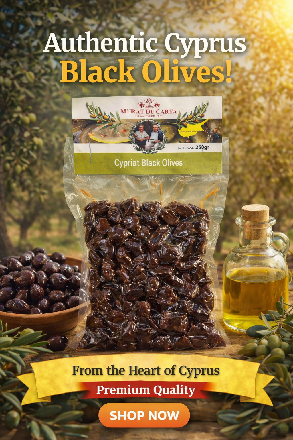 250gms murat du carta cyprus black olives